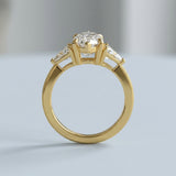 Marquise and Shield Three-Stone Ring Setting