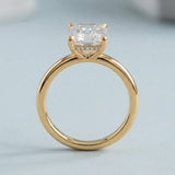 Emerald Diamond-Prong Hidden-Halo Ring Setting