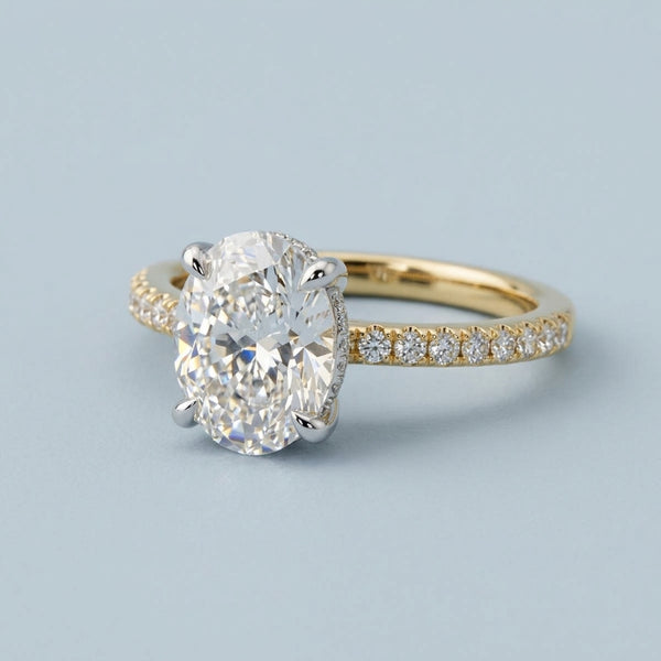 Front view of the white gold engagement ring