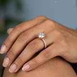 Round Petal Pavé Lab-Grown Diamond Ring — 2.00 ct Centre Minimum
