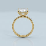 Radiant Hidden-Halo French Pavé Ring Setting