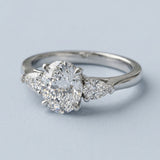 Oval and Pear Three-Stone Engagement Ring Setting