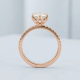 Round Petal Pavé Lab-Grown Diamond Ring — 2.00 ct Centre Minimum