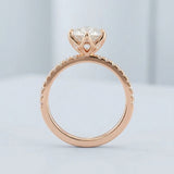 Round Petal Pavé Engagement Ring Setting
