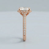 Oval Cathedral Halo Three-Row Pavé Ring Setting