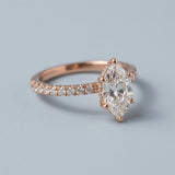 Marquise Hidden-Halo French Pavé Ring Setting