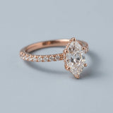 Marquise Hidden-Halo Lab-Diamond Ring — 2.00 ct Centre Minimum