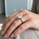 Radiant Hidden-Halo Diamond-Prong Ring Setting