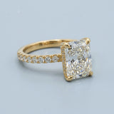 Radiant Hidden-Halo French Pavé Ring Setting
