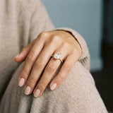 Emerald Hidden-Halo French Pavé Ring Setting
