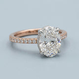 Two-Tone Oval Aerial-Halo Ring Setting
