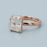 Radiant Hidden-Halo Diamond-Prong Ring Setting