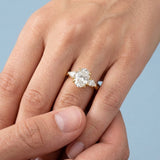 Oval and Pear Three-Stone Engagement Ring Setting