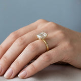 Emerald Diamond-Prong Hidden-Halo Ring Setting