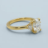 Oval and Half-Moon Lab-Diamond Ring Setting