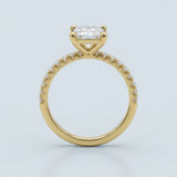 Princess Four-Prong Pavé Engagement Ring Setting