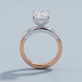 Radiant Four-Prong Two-tone Basket Solitaire Ring Setting