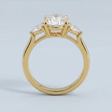 Oval and Pear Three-Stone Engagement Ring Setting