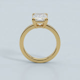 Emerald Flat-Band Solitaire Engagement Ring Setting