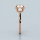 Oval and Pear Three-Stone Engagement Ring Setting