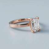 Emerald Flat-Band Solitaire Engagement Ring Setting