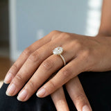 Two-Tone Oval Aerial-Halo Ring Setting