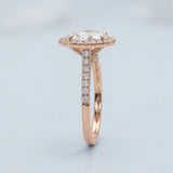 Oval Halo Diamond Pavé Engagement Ring Setting