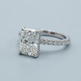Radiant Hidden-Halo French Pavé Ring Setting