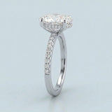 Two-Tone Oval Aerial-Halo Ring Setting