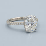 Two-Tone Oval Side-Edge Halo Ring Setting