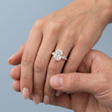 Radiant and Round Three-Stone Engagement Ring Setting