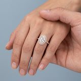 Oval Halo Diamond Pavé Engagement Ring Setting