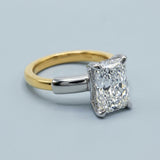 Radiant Four-Prong Two-tone Basket Solitaire Ring Setting