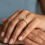Round Petal Pavé Lab-Grown Diamond Ring — 2.00 ct Centre Minimum