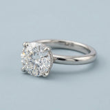 Classic Round Hidden-Halo Engagement Ring Setting