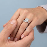 Emerald Hidden-Halo French Pavé Ring Setting