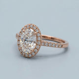 Oval Halo Diamond Pavé Engagement Ring Setting