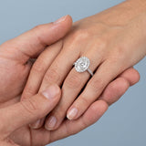 Oval Halo Diamond Pavé Engagement Ring Setting