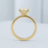 Round Petal Pavé Engagement Ring Setting