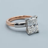 Radiant Four-Prong Two-tone Basket Solitaire Ring Setting