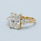 Radiant and Pear Lab-Grown Diamond Ring — 3.93 ct tw