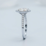 Oval Halo Diamond Pavé Engagement Ring Setting