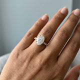 Two-Tone Oval Side-Edge Halo Ring Setting