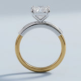 Radiant Four-Prong Two-tone Basket Solitaire Ring Setting