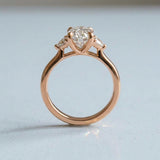Oval and Half-Moon Lab-Diamond Ring Setting