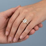 Radiant Hidden-Halo French Pavé Ring Setting