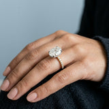 Two-Tone Oval Side-Edge Halo Diamond Ring