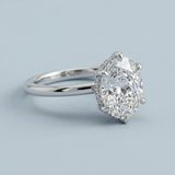 Oval Six-Prong Cathedral Engagement Ring Setting
