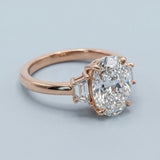 Oval and Baguette Three-Stone Ring Setting