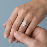 Oval Three-Row Pavé Engagement Ring Setting